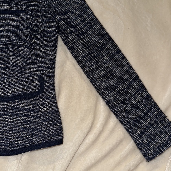 Banana Republic navy and white tweed jacket size 0 - Picture 5 of 11